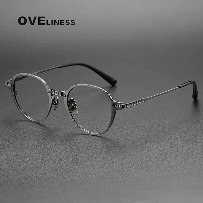 Unisex Oval Full Rim Titanium Prescription Glasses 369426 — view 6 | Rx Spectacle