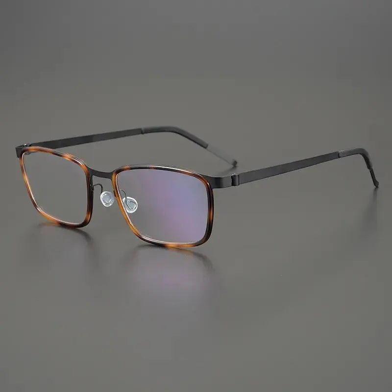 Unisex Rectangular Full Rim Titanium Prescription Glasses 9711 — view 4 | Rx Spectacle