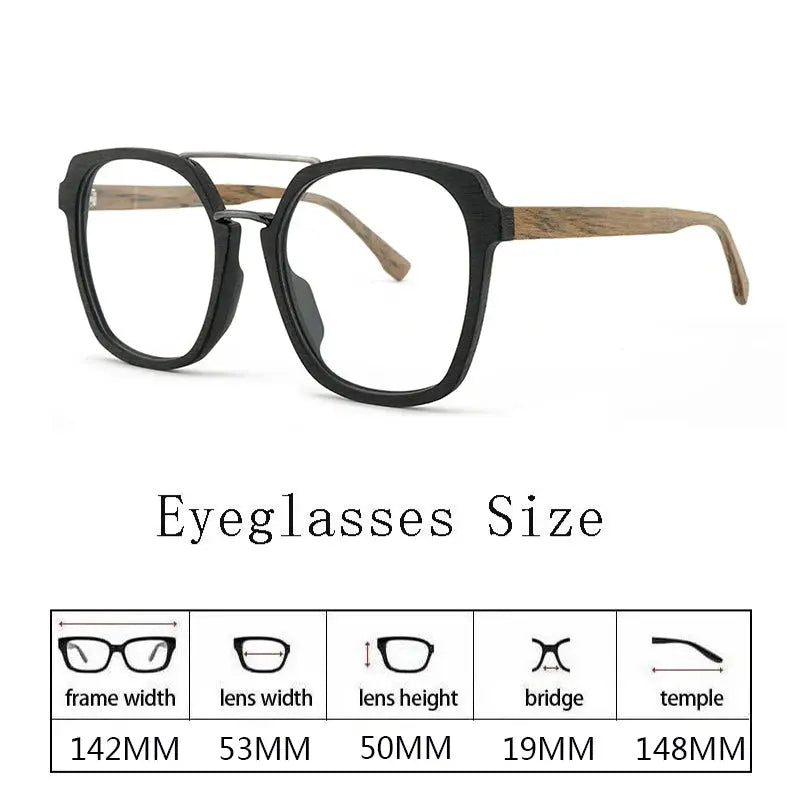 Unisex Square Full Rim Titanium Double Bridge Prescription Glasses 86107 — view 2 | Rx Spectacle