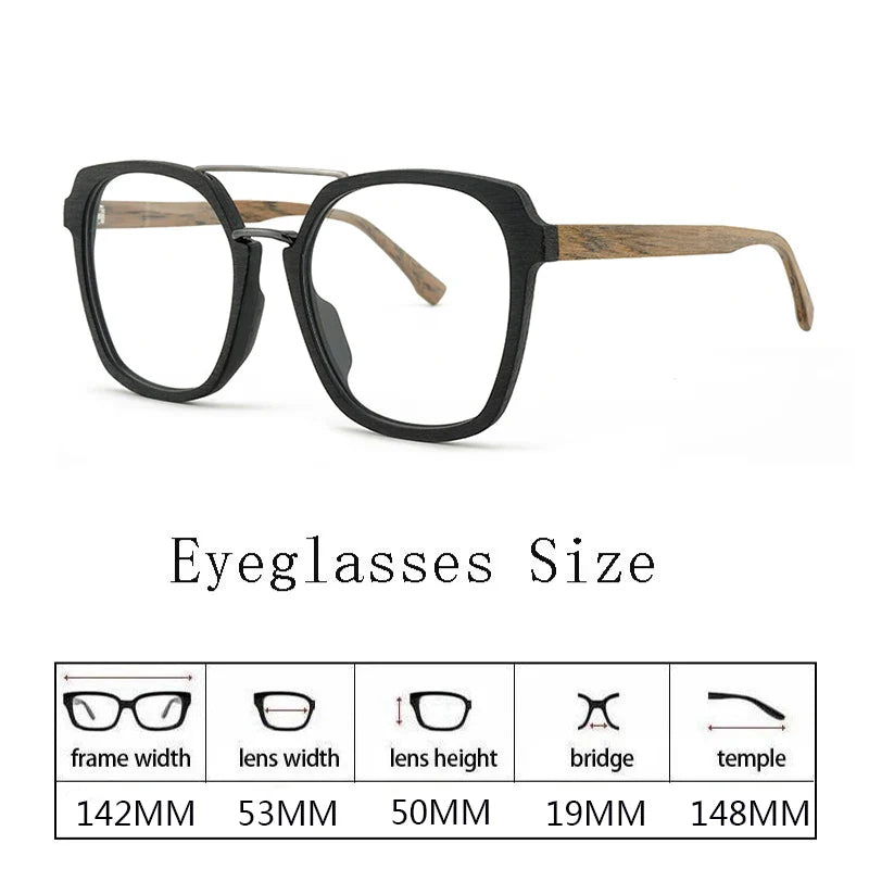 Unisex Square Full Rim Titanium Double Bridge Prescription Glasses 610700 — view 2 | Rx Spectacle