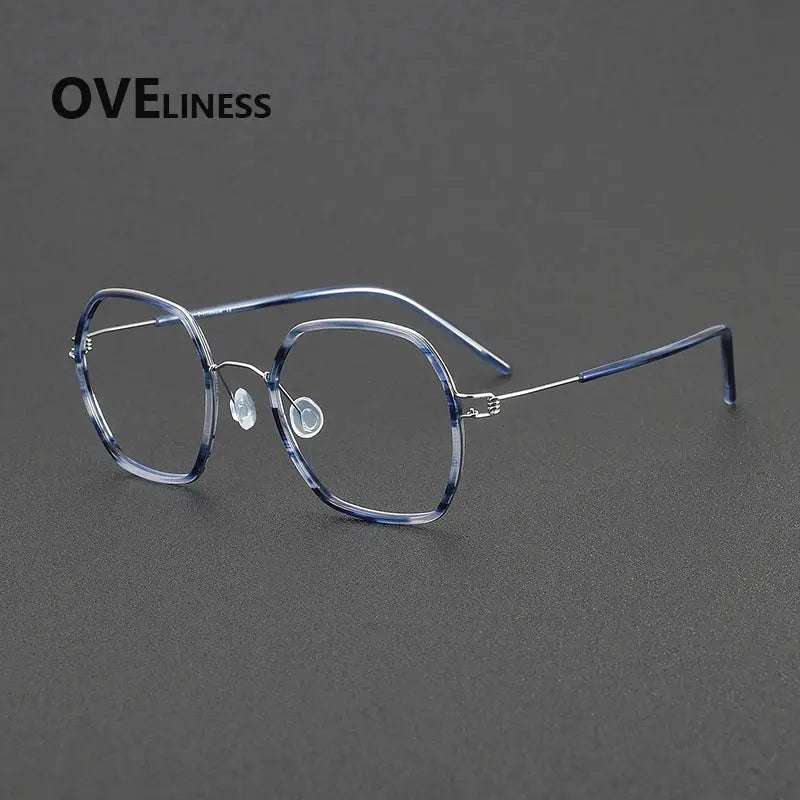 Women's Polygon Full Rim Titanium Prescription Glasses 381044 — view 4 | Rx Spectacle