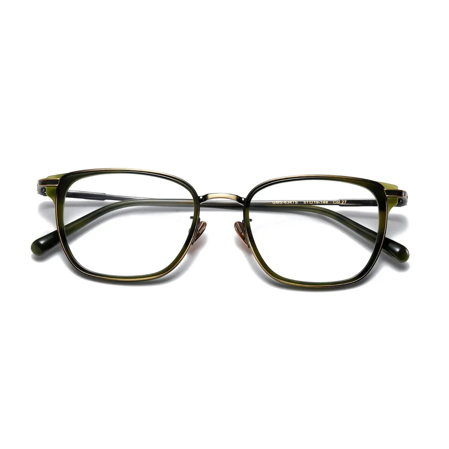 Unisex Square Full Rim Titanium Prescription Glasses 0634 — view 10 | Rx Spectacle