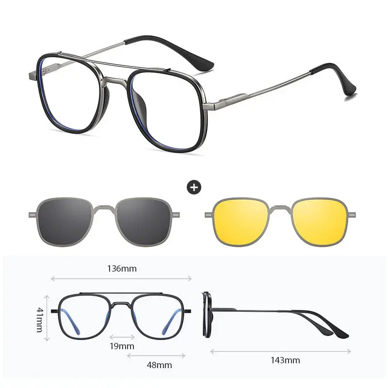 Women's Square Full Rim Titanium Prescription Glasses 414819 — view 13 | Rx Spectacle