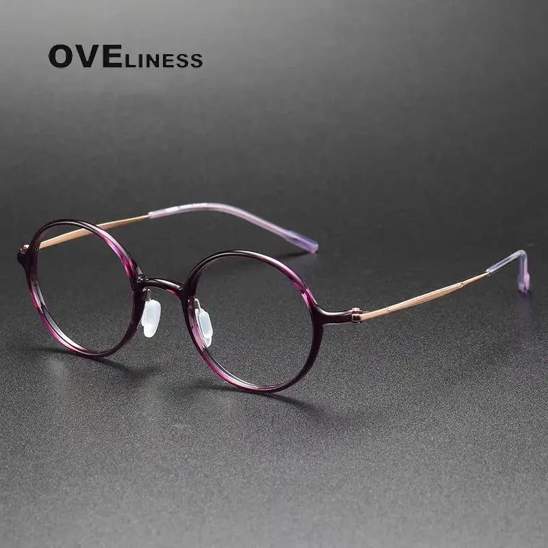 Women's Round Full Rim Titanium Prescription Glasses 88635 — view 4 | Rx Spectacle