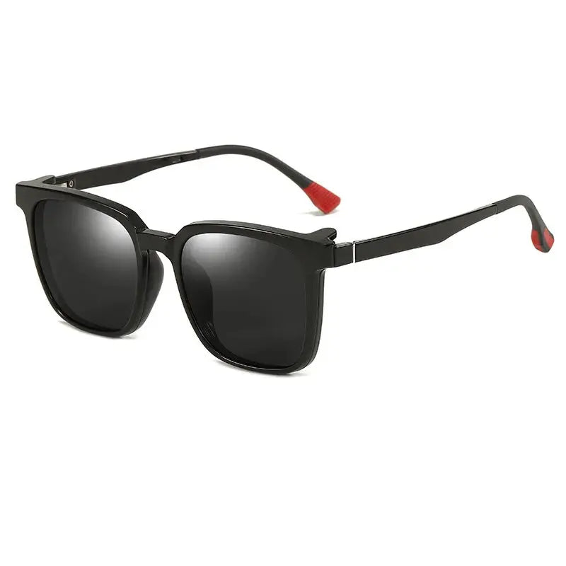 Unisex Square Full Rim Acetate Clip-On Prescription Glasses CX10 — view 5 | Rx Spectacle
