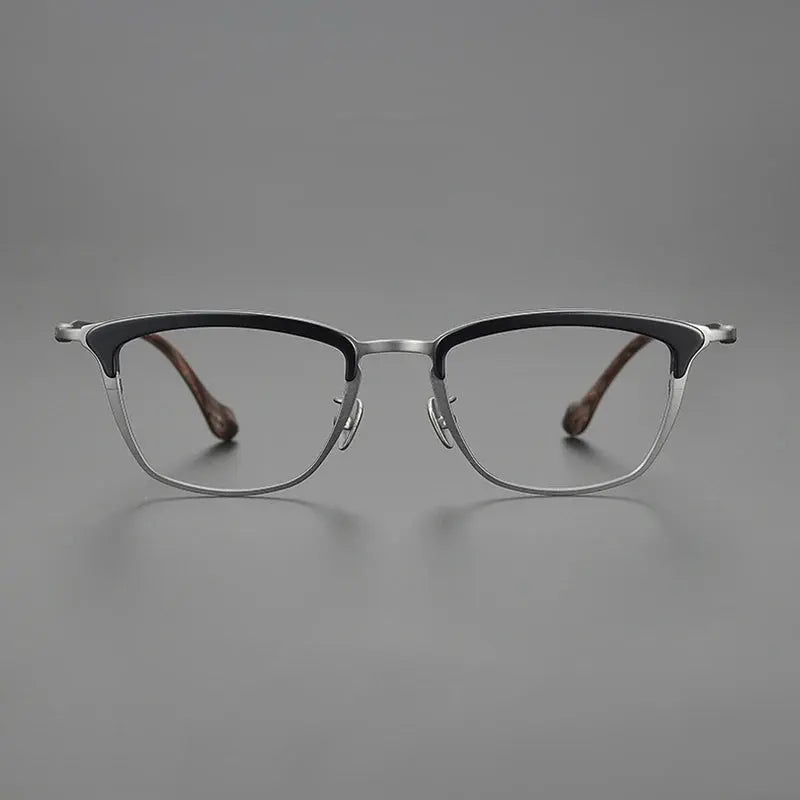 Unisex Square Full Rim Titanium Oversized Prescription Glasses 6069 — view 2 | Rx Spectacle