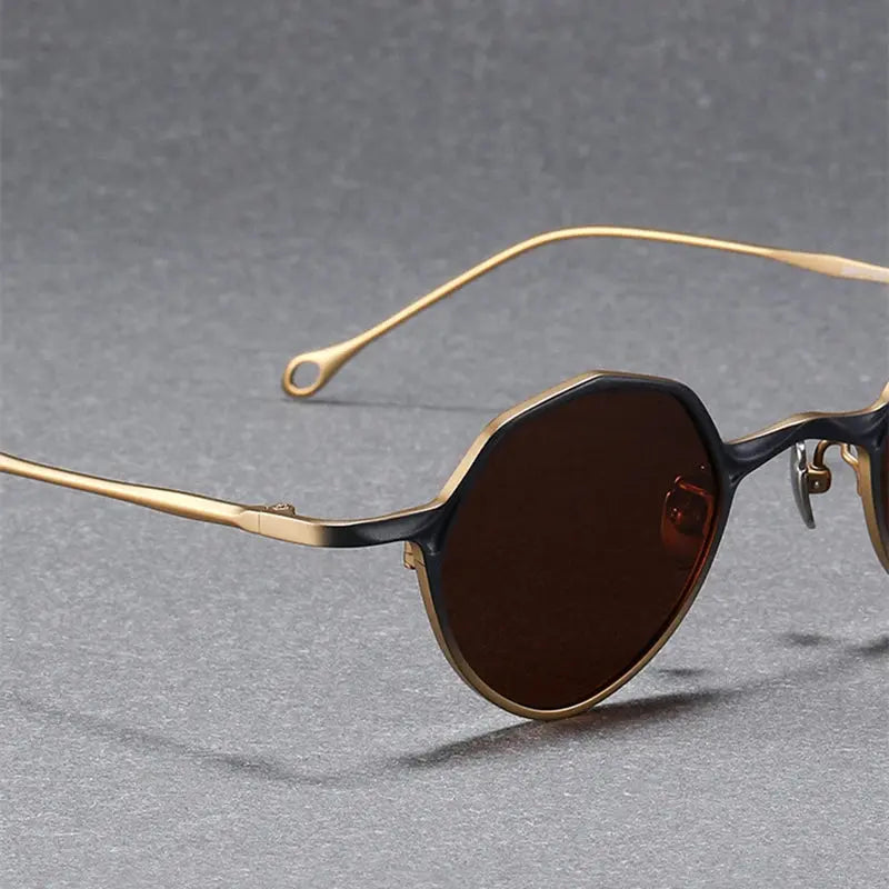 Unisex Polygon Full Rim Titanium Prescription Glasses S5973 — view 6 | Rx Spectacle