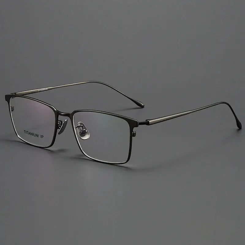 Men's Square Full Rim Titanium Prescription Glasses Y0955 — view 8 | Rx Spectacle