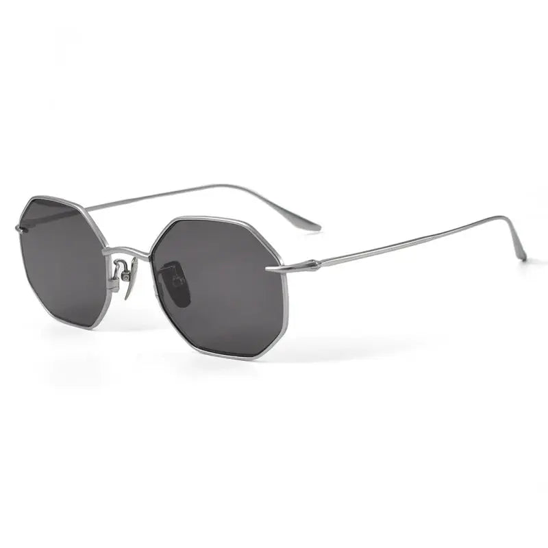Unisex Polygon Full Rim Titanium Flat Top Prescription Glasses 22174 — view 5 | Rx Spectacle