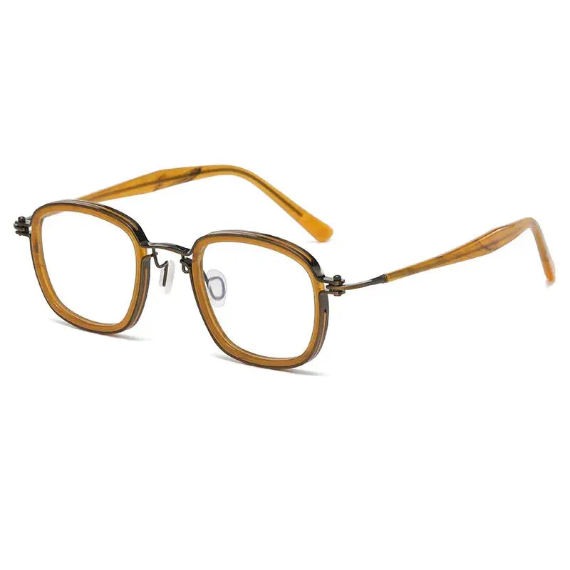 Unisex Square Full Rim Titanium Prescription Glasses 195863 — view 3 | Rx Spectacle