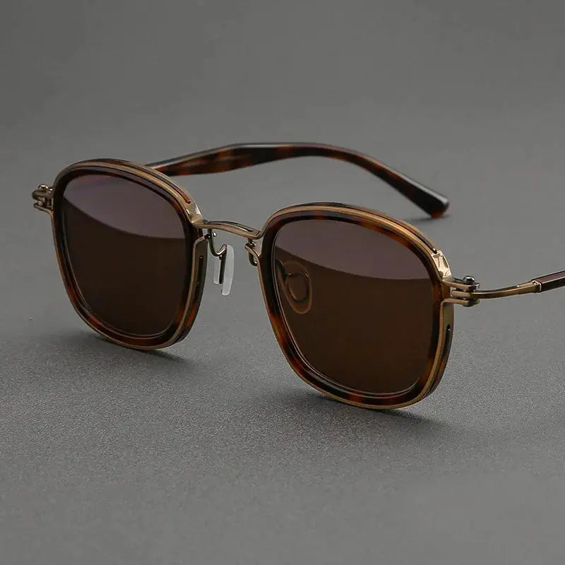 Unisex Square Full Rim Titanium Prescription Glasses 458631 — view 3 | Rx Spectacle