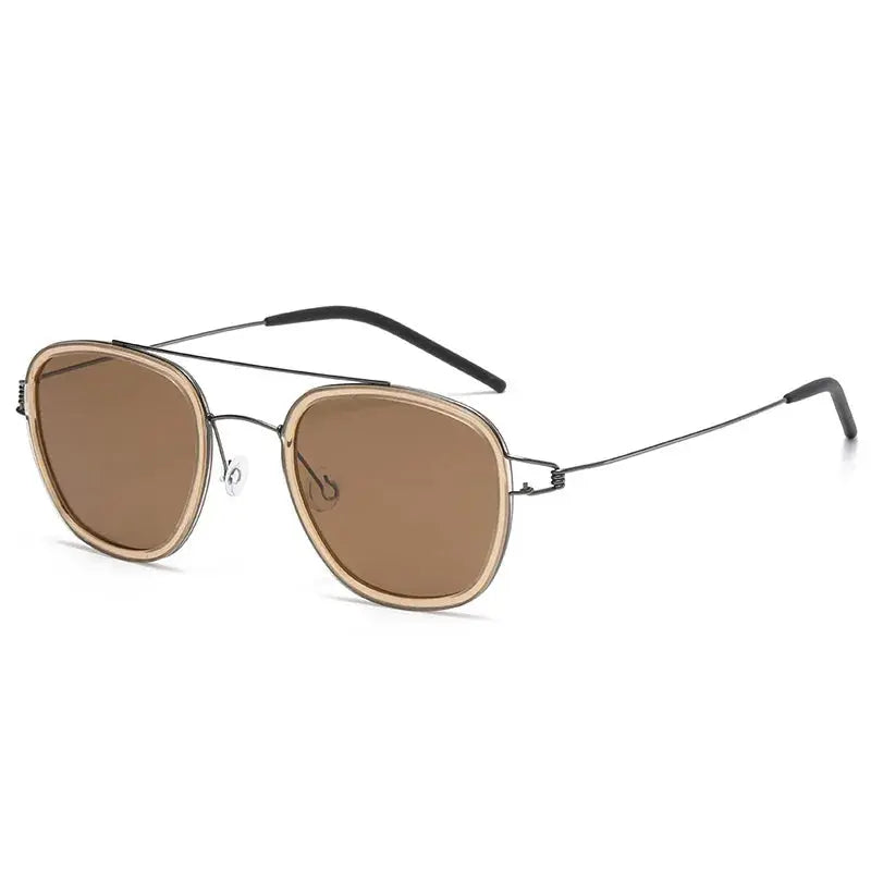 Unisex Square Full Rim Titanium Double Bridge Prescription Glasses 8205 — view 11 | Rx Spectacle