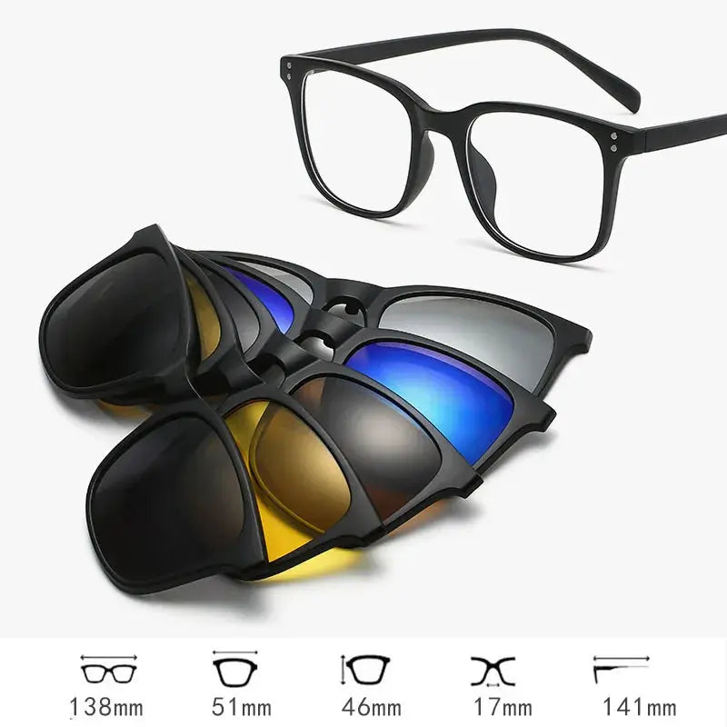 Unisex Square Full Rim Acetate Clip-On Prescription Glasses 515670 — view 12 | Rx Spectacle