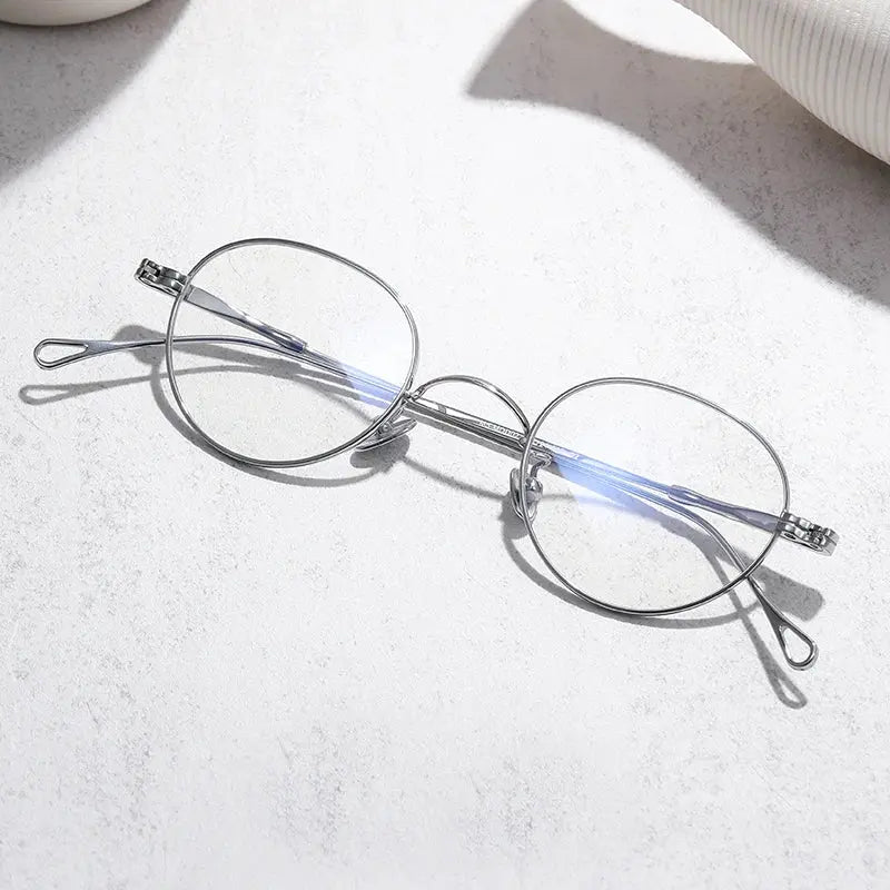 Women's Oval Full Rim Titanium Prescription Glasses 859027 — view 6 | Rx Spectacle
