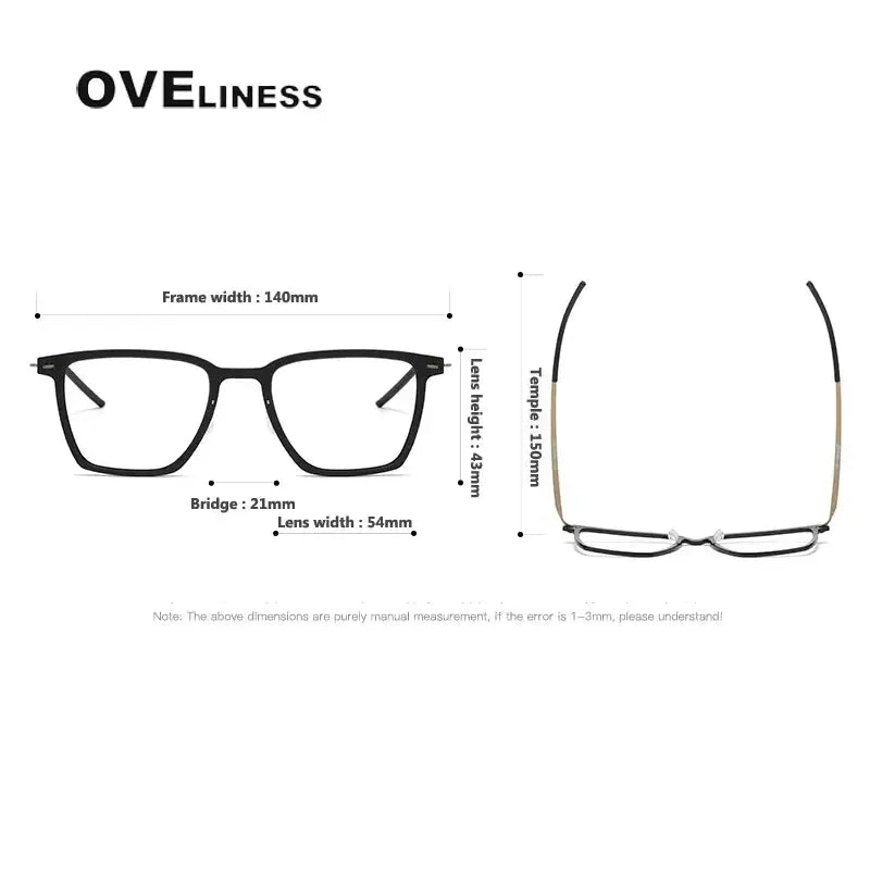 Unisex Square Full Rim Titanium Prescription Glasses 65544 — view 2 | Rx Spectacle