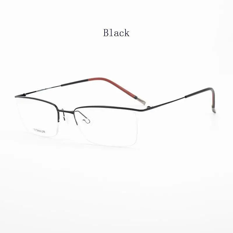 Men's Square Semi-Rimless Titanium Prescription Glasses 5502 — view 2 | Rx Spectacle