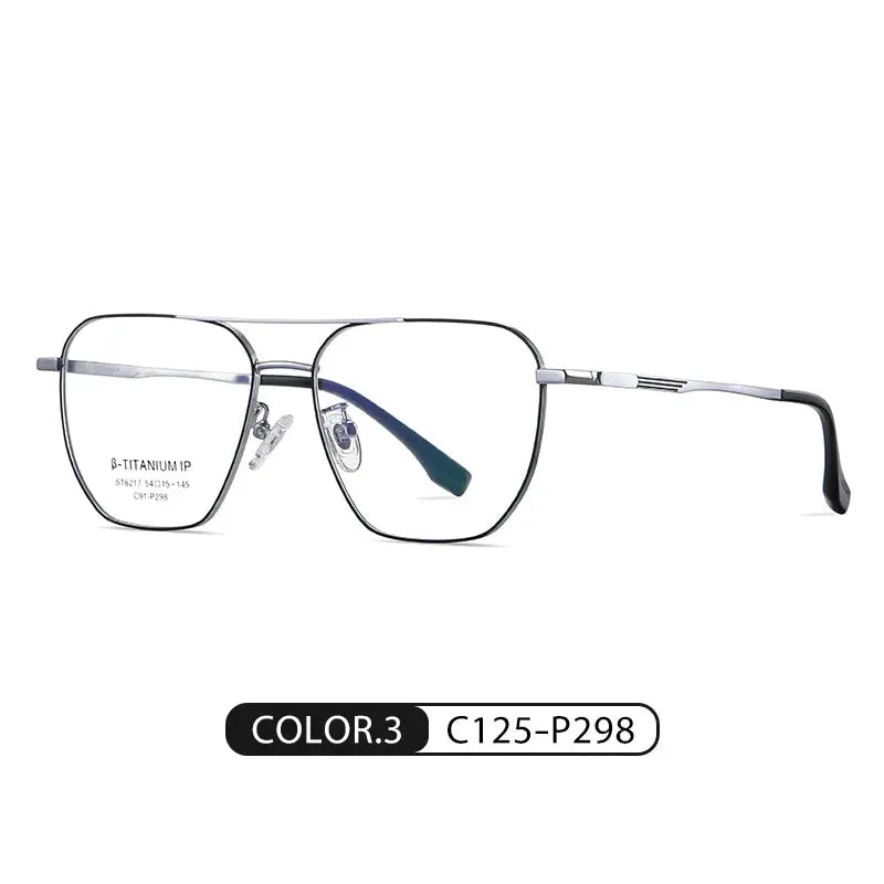 Women's Oval Full Rim Titanium Double Bridge Prescription Glasses 6217 — view 4 | Rx Spectacle