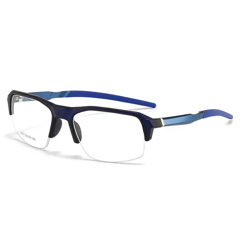 Unisex Square Semi-Rimless TR90 Sports Glasses 58578 — view 6 | Rx Spectacle