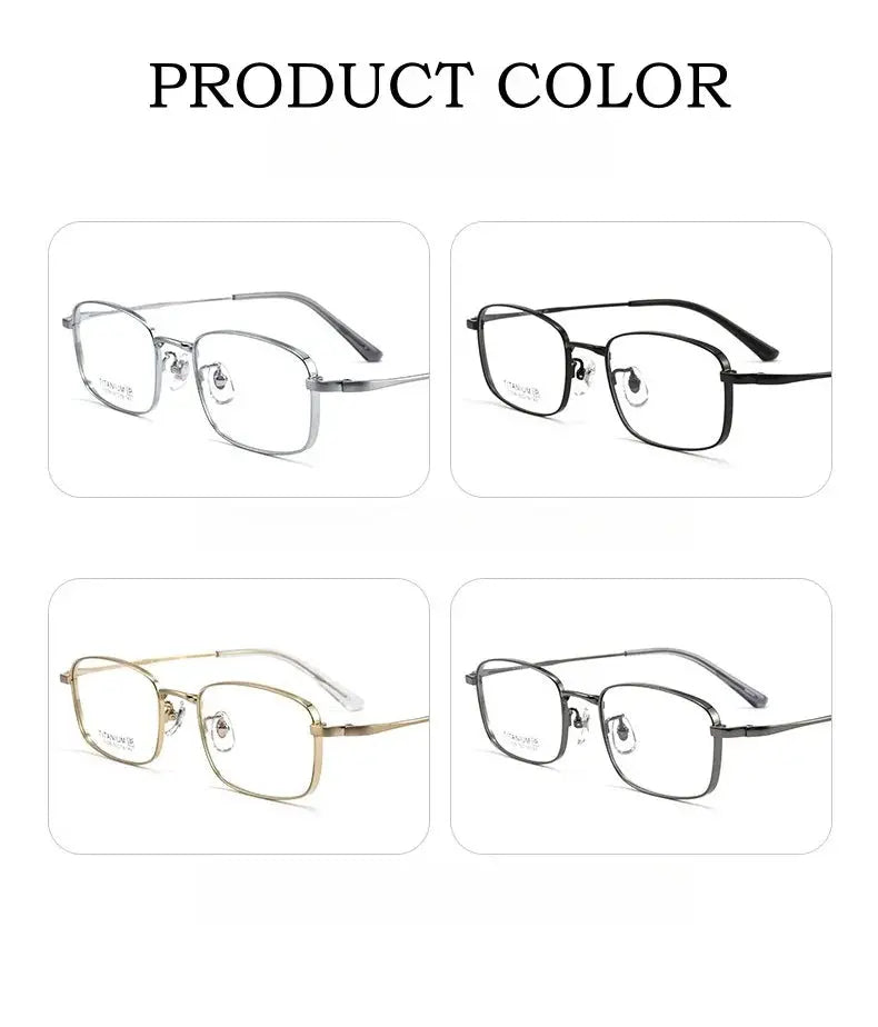 Men's Square Full Rim Titanium Oversized Prescription Glasses 15339 — view 10 | Rx Spectacle