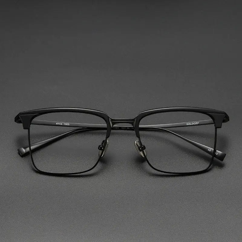 Unisex Square Full Rim Titanium Prescription Glasses 14242 — view 5 | Rx Spectacle