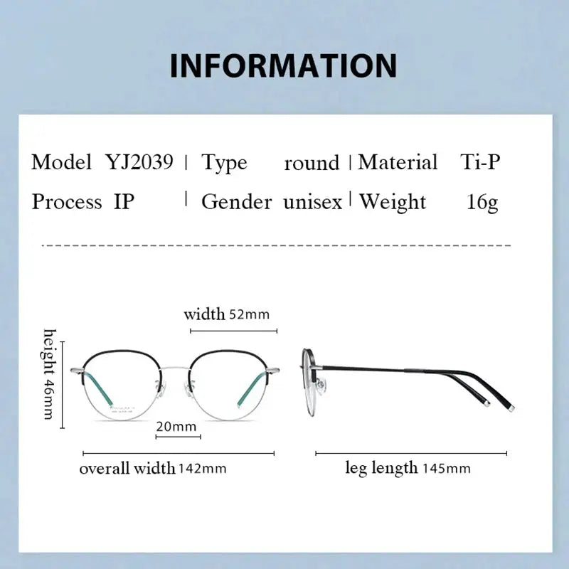 Women's Oval Full Rim Titanium Prescription Glasses 52039 — view 2 | Rx Spectacle