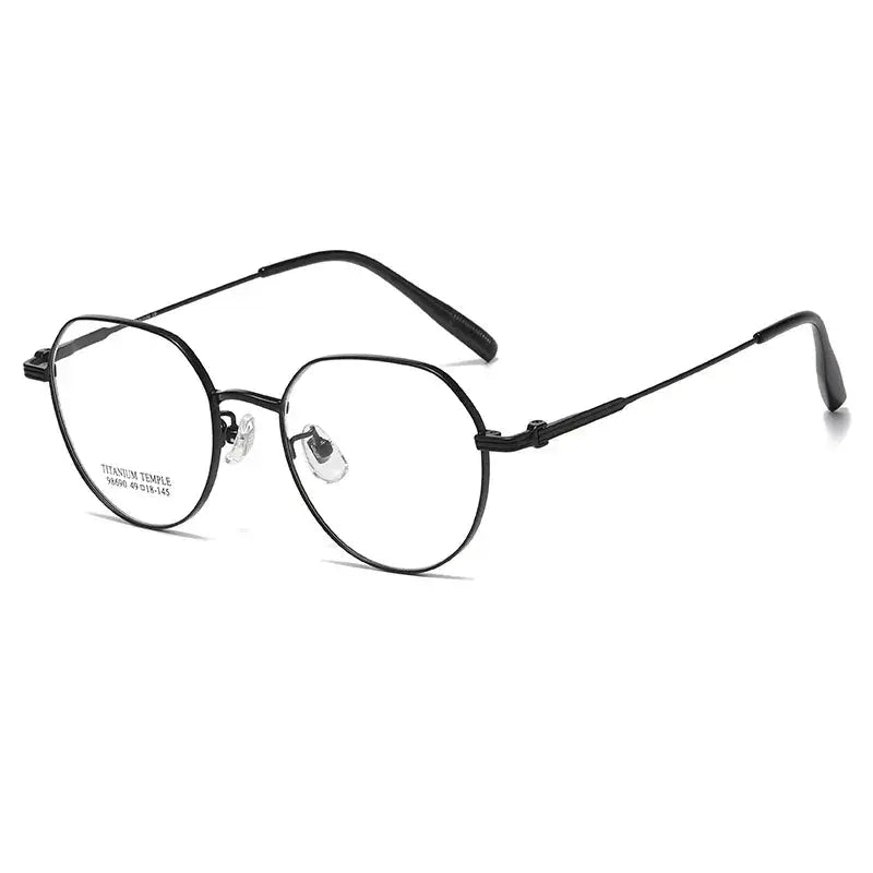 Women's Polygon Full Rim Titanium Flat Top Prescription Glasses 98690 — view 3 | Rx Spectacle