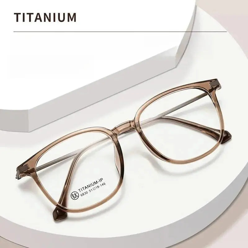 Unisex Square Full Rim Titanium Prescription Glasses 6830 — view 5 | Rx Spectacle