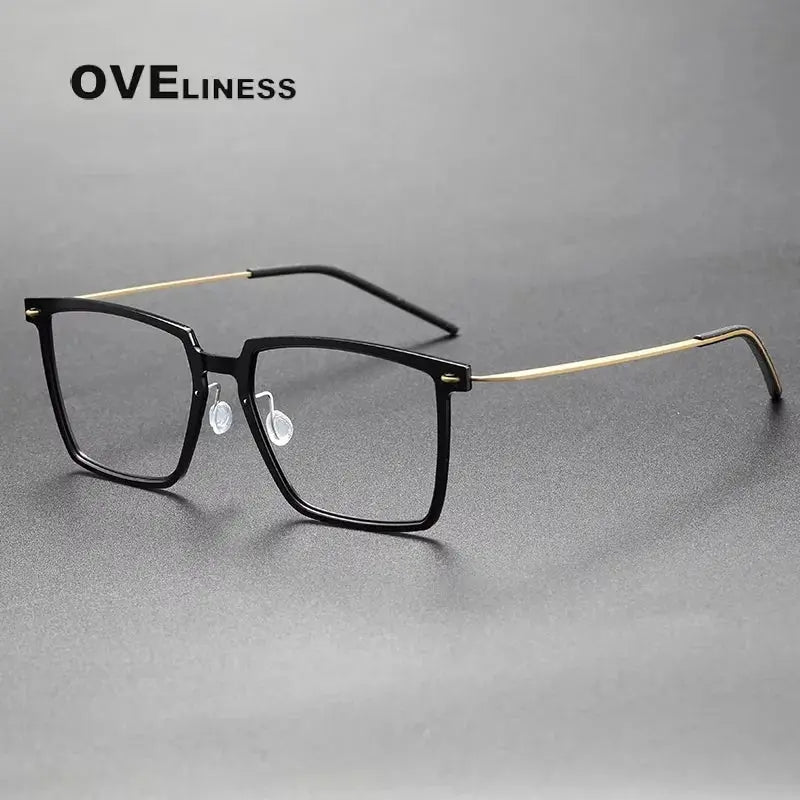 Unisex Square Full Rim Titanium Prescription Glasses 366577 — view 7 | Rx Spectacle