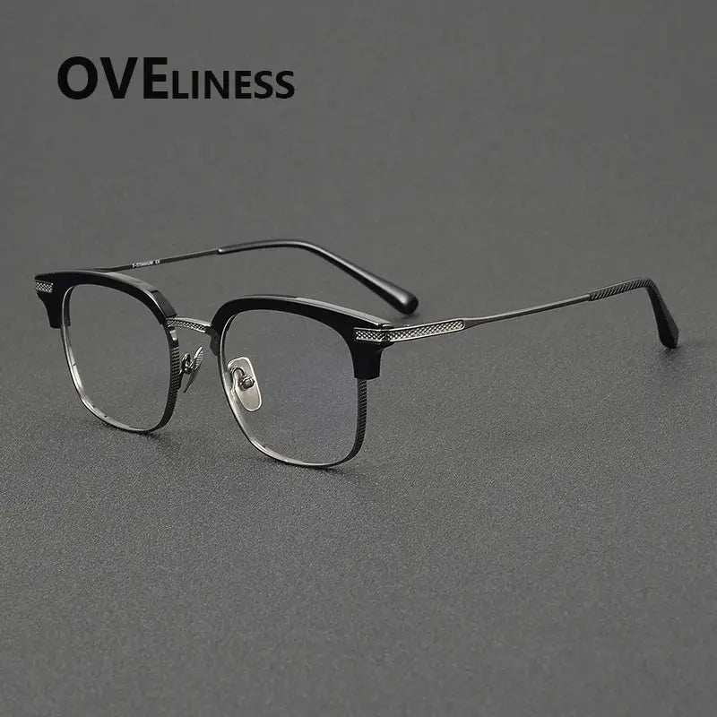 Unisex Square Full Rim Titanium Prescription Glasses 362080 — view 6 | Rx Spectacle