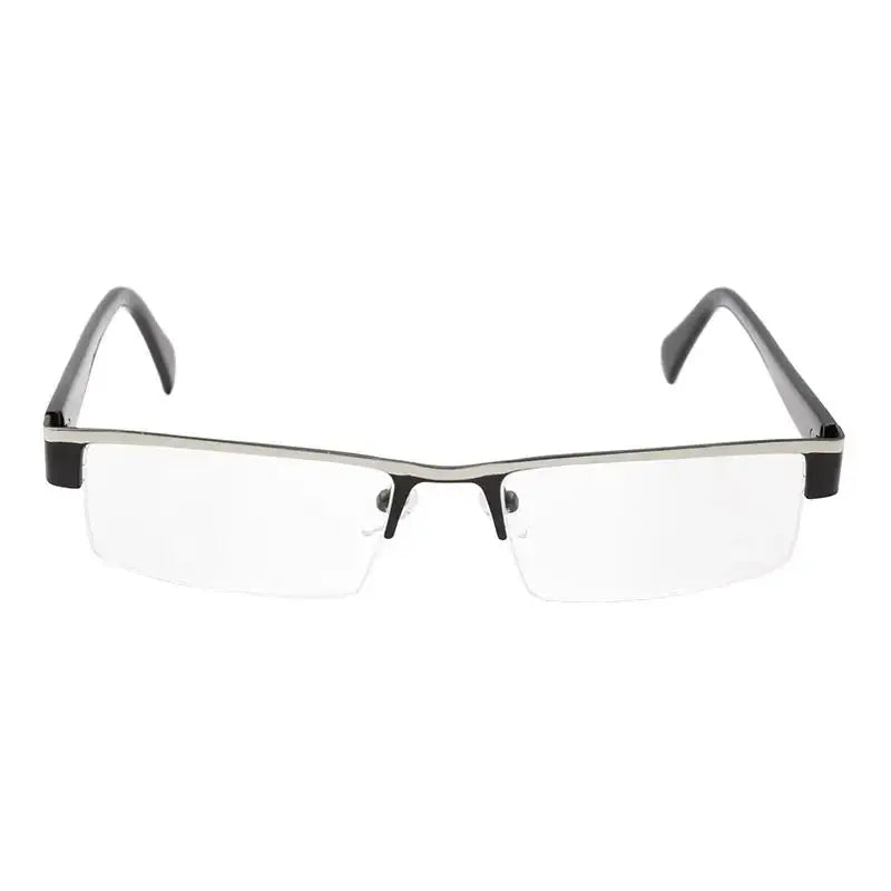 Men's Browline Semi-Rimless Stainless Steel Reading Glasses — view 3 | Rx Spectacle