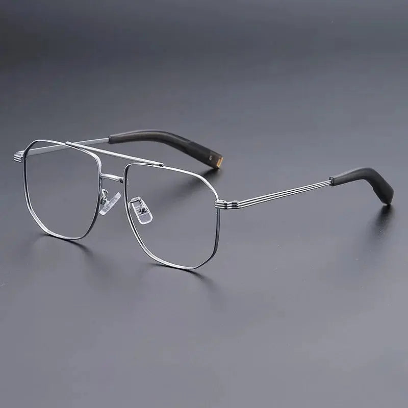 Unisex Square Full Rim Titanium Double Bridge Prescription Glasses 942000 — view 4 | Rx Spectacle