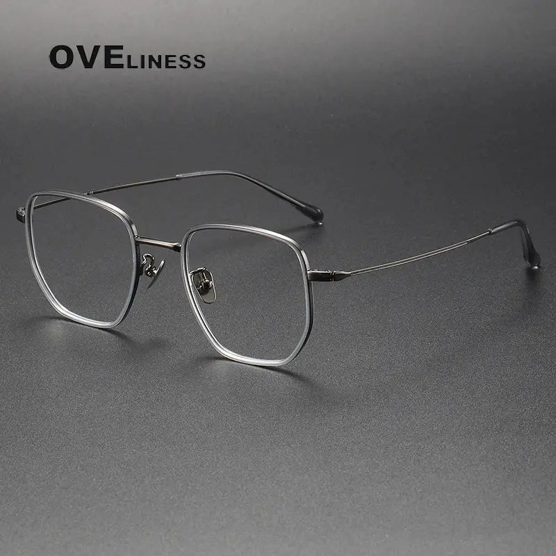 Women's Polygon Full Rim Titanium Prescription Glasses 928512 — view 5 | Rx Spectacle