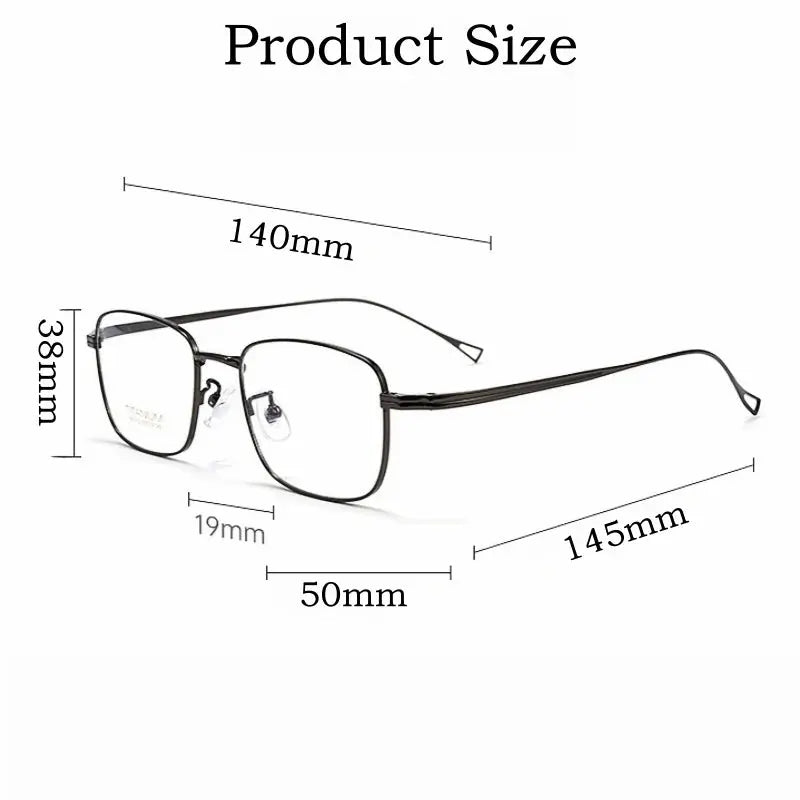 Men's Square Full Rim Titanium Prescription Glasses Y181113 — view 4 | Rx Spectacle
