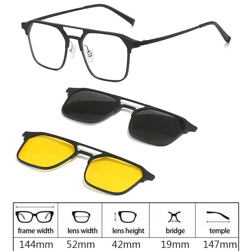 Men's Square Full Rim Titanium Prescription Glasses 275009 — view 5 | Rx Spectacle