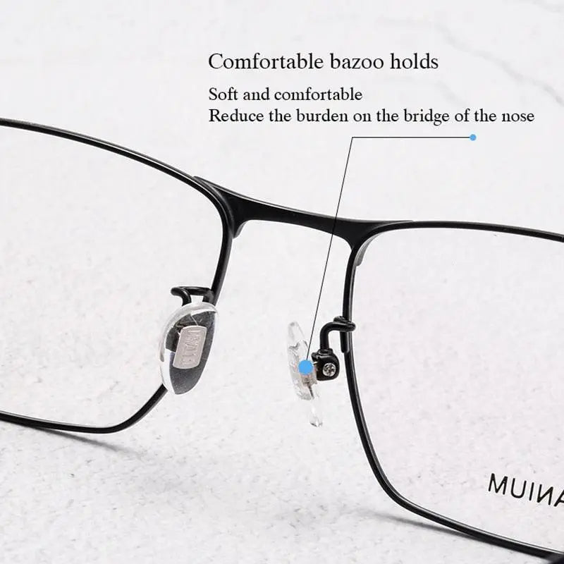Men's Square Full Rim Titanium Prescription Glasses 80100T — view 8 | Rx Spectacle