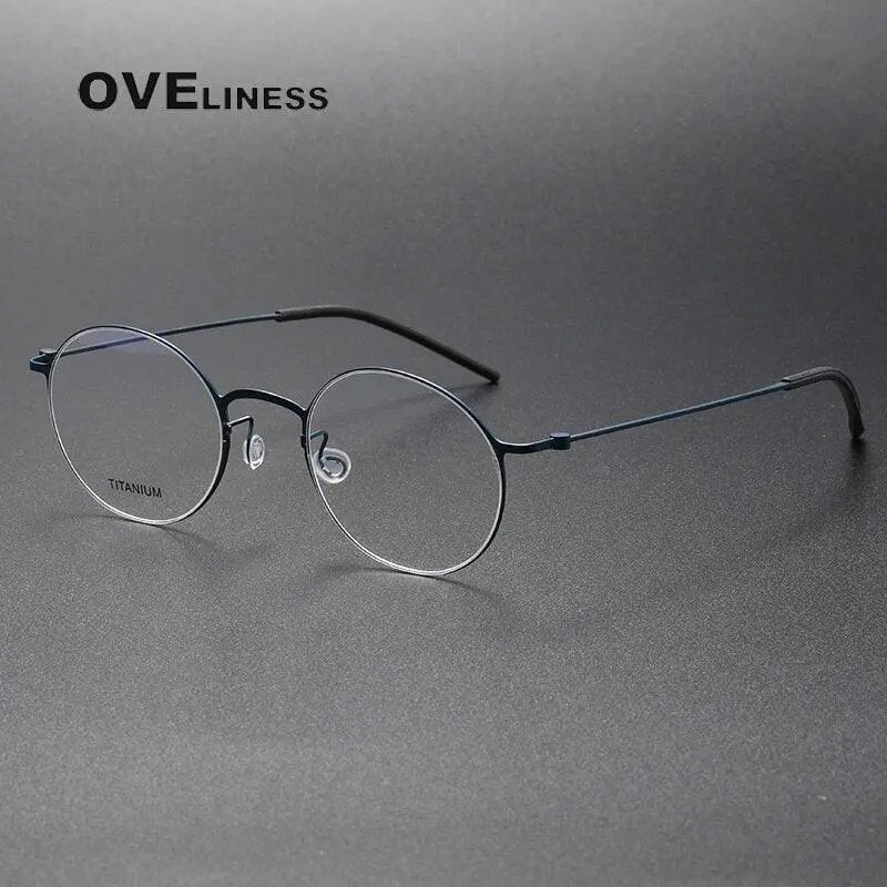 Unisex Round Full Rim Titanium Prescription Glasses 5044 — view 3 | Rx Spectacle