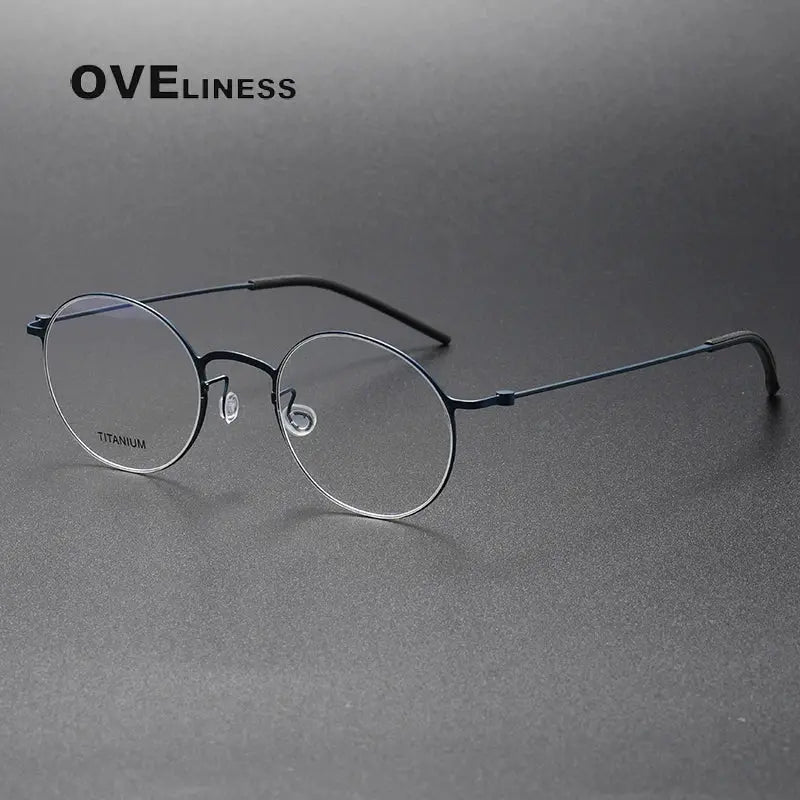 Women's Oval Full Rim Titanium Prescription Glasses 395504 — view 3 | Rx Spectacle