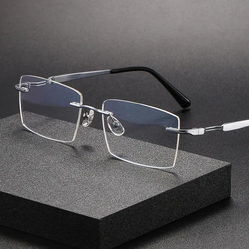 Women's Square Rimless Titanium Prescription Glasses 233302 — view 3 | Rx Spectacle