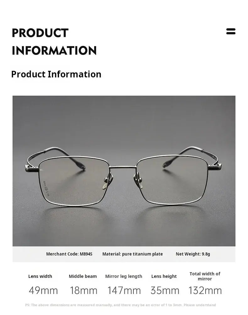 Women's Square Full Rim Titanium Prescription Glasses 78947 — view 2 | Rx Spectacle