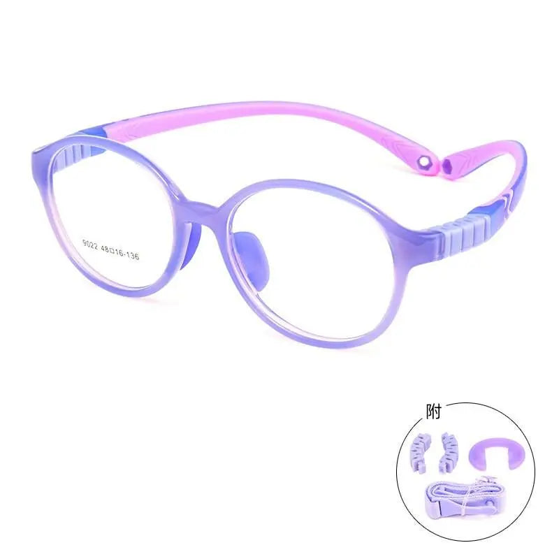 Unisex Round Full Rim TR90 Prescription Glasses 9022et — view 7 | Rx Spectacle