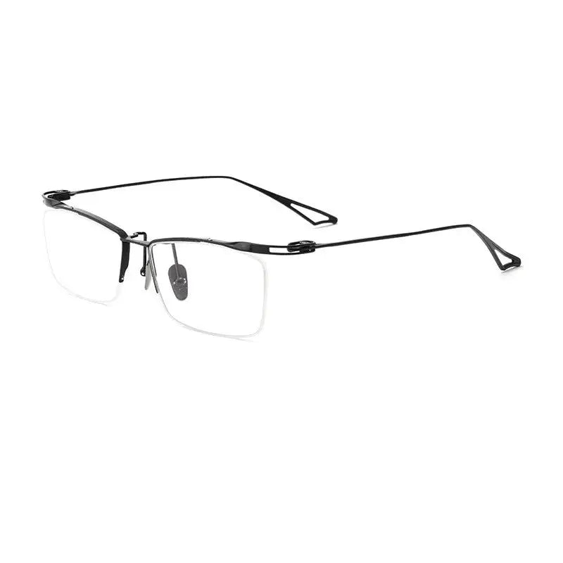 Unisex Browline Semi-Rimless Titanium Prescription Glasses 2266 — view 6 | Rx Spectacle