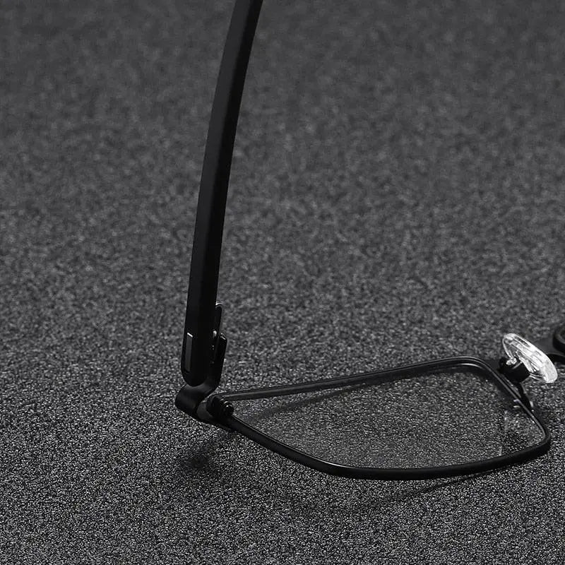 Unisex Square Full Rim Titanium Prescription Glasses P8837 — view 7 | Rx Spectacle