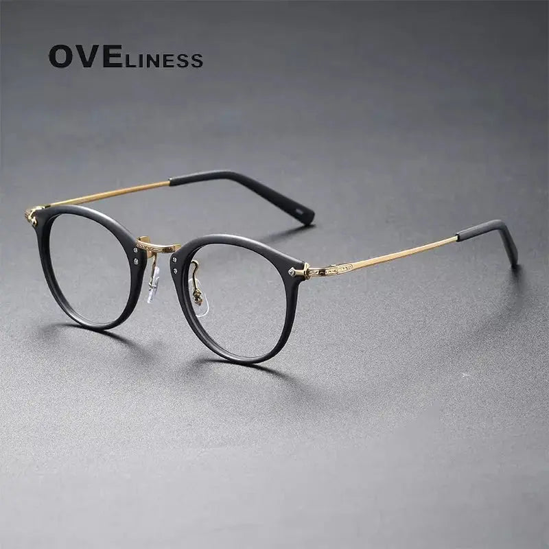 Unisex Oval Full Rim Titanium Prescription Glasses 614805 — view 6 | Rx Spectacle