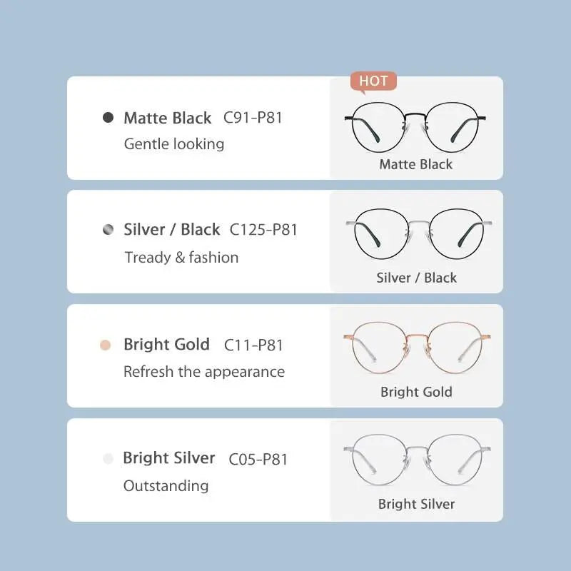 Men's Round Full Rim Titanium Prescription Glasses St6211 — view 6 | Rx Spectacle