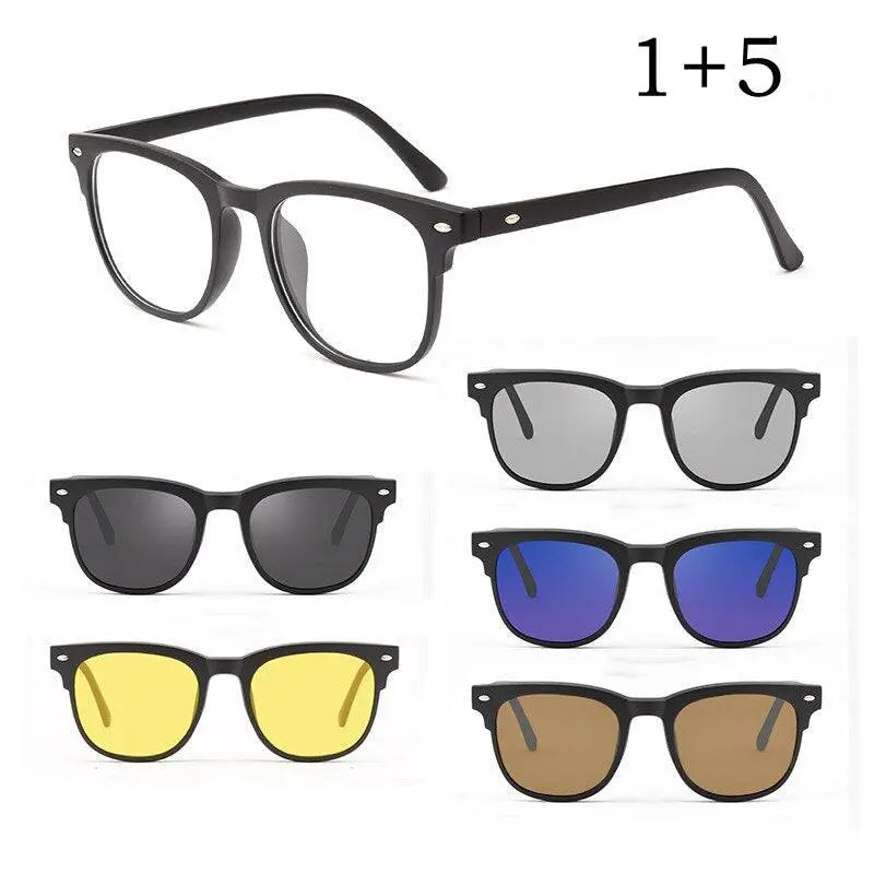 Unisex Square Full Rim TR90 Clip-On Prescription Glasses 5502R — view 2 | Rx Spectacle