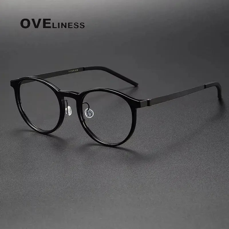 Men's Round Full Rim Titanium Prescription Glasses 71836 — view 4 | Rx Spectacle