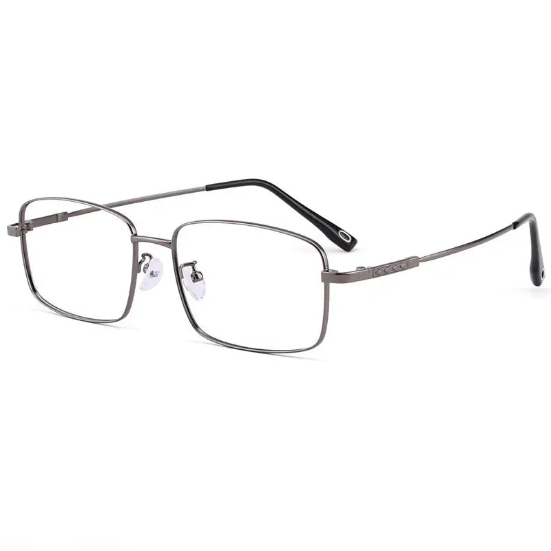 Men's Square Full Rim Titanium Prescription Glasses 040000 — view 3 | Rx Spectacle