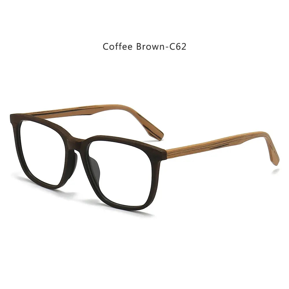Unisex Square Full Rim Wood Prescription Glasses 48082 — view 4 | Rx Spectacle