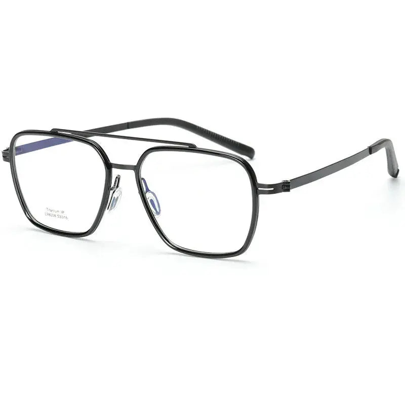 Unisex Square Full Rim Titanium Double Bridge Prescription Glasses 42988 — view 6 | Rx Spectacle