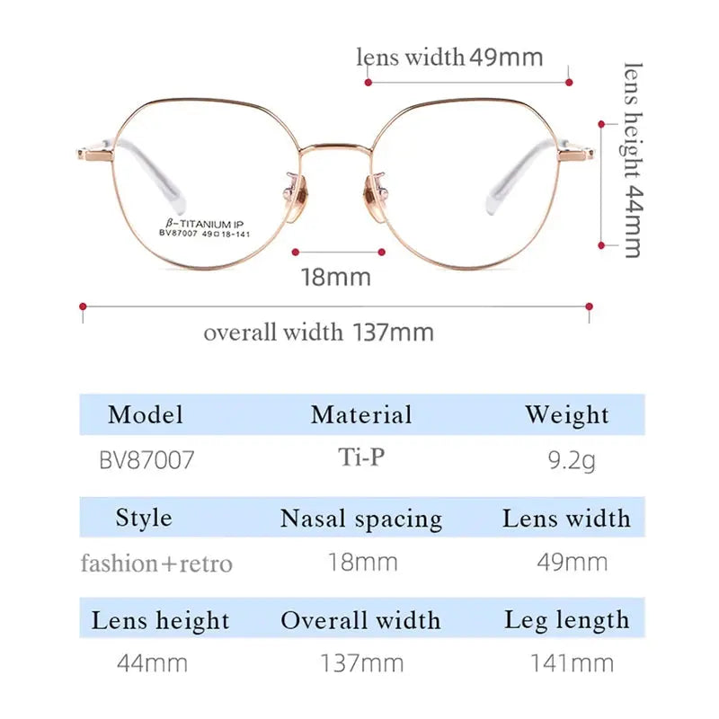 Women's Polygon Full Rim Titanium Prescription Glasses 87007 — view 2 | Rx Spectacle